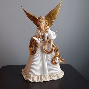 Ceramic Angel with Doves Sculpture